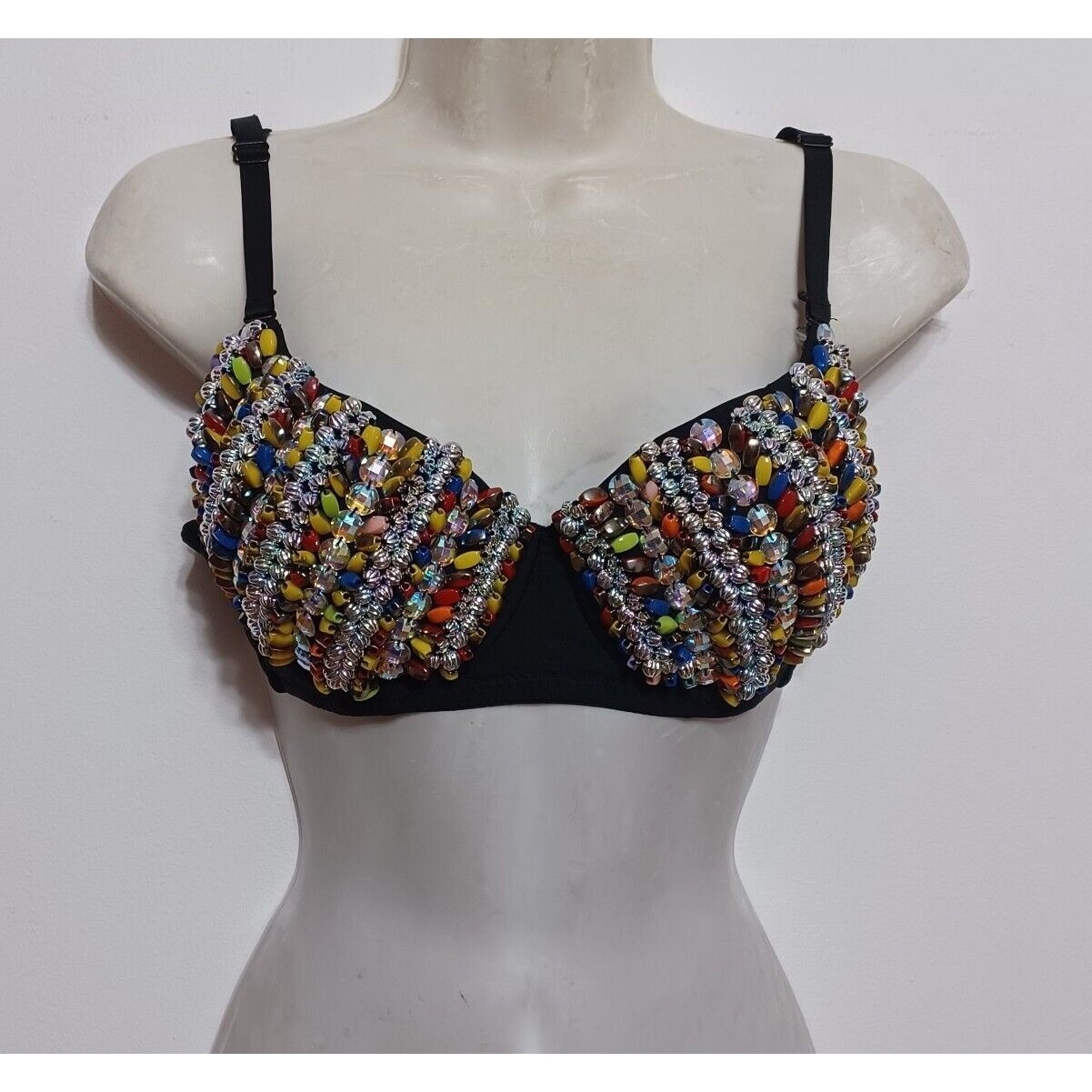 Love J Bedazzled Women's Multicolored Bra Size Large